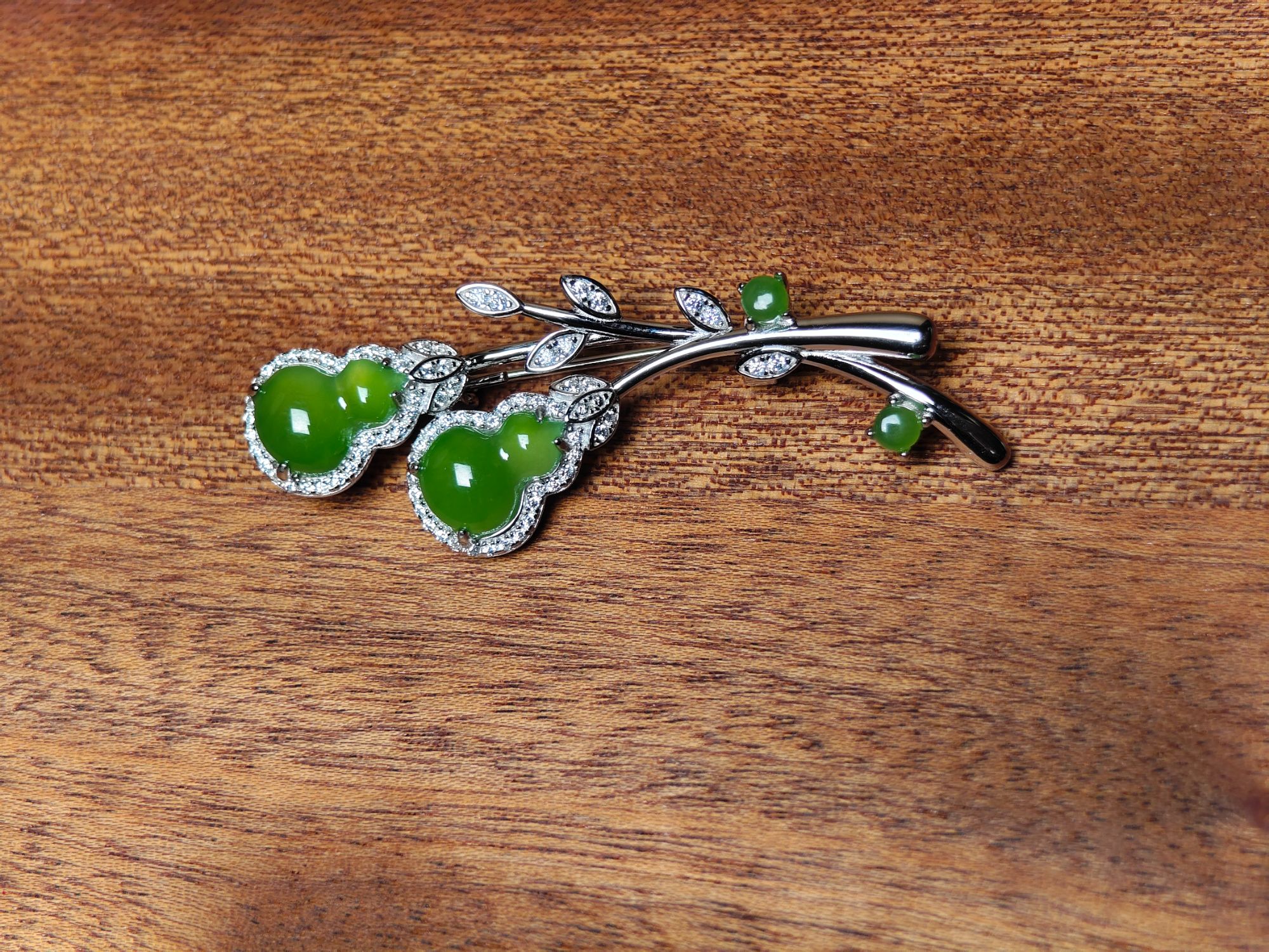 s925和田玉胸针WBS1202多样性发一