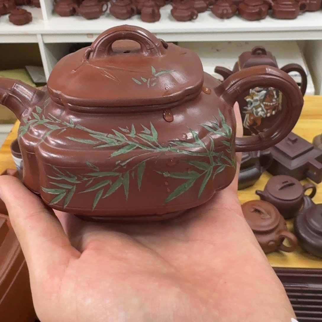 紫砂茶壶四方竹鼓380cc～390cc