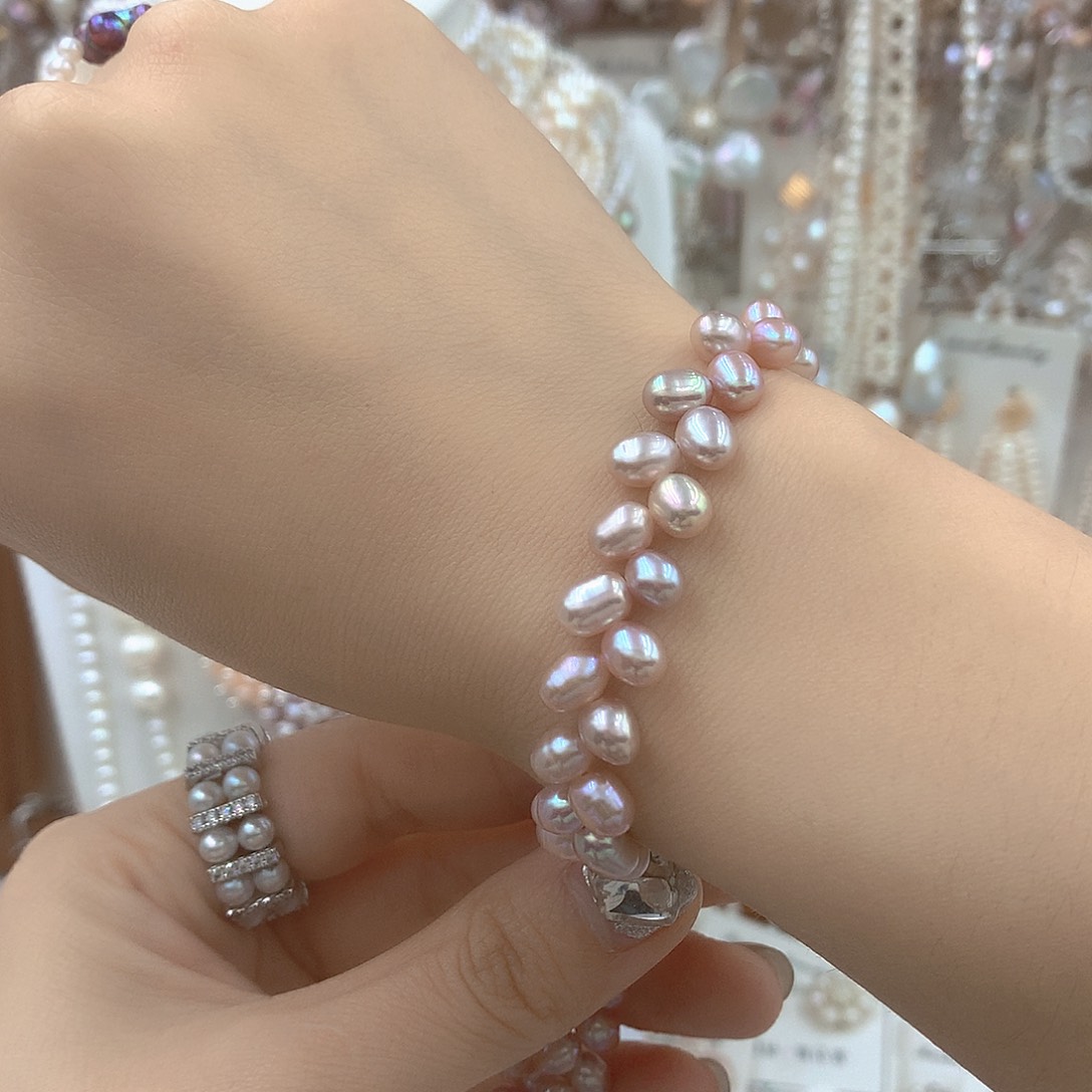 淡水珍珠耳饰银S925镶嵌