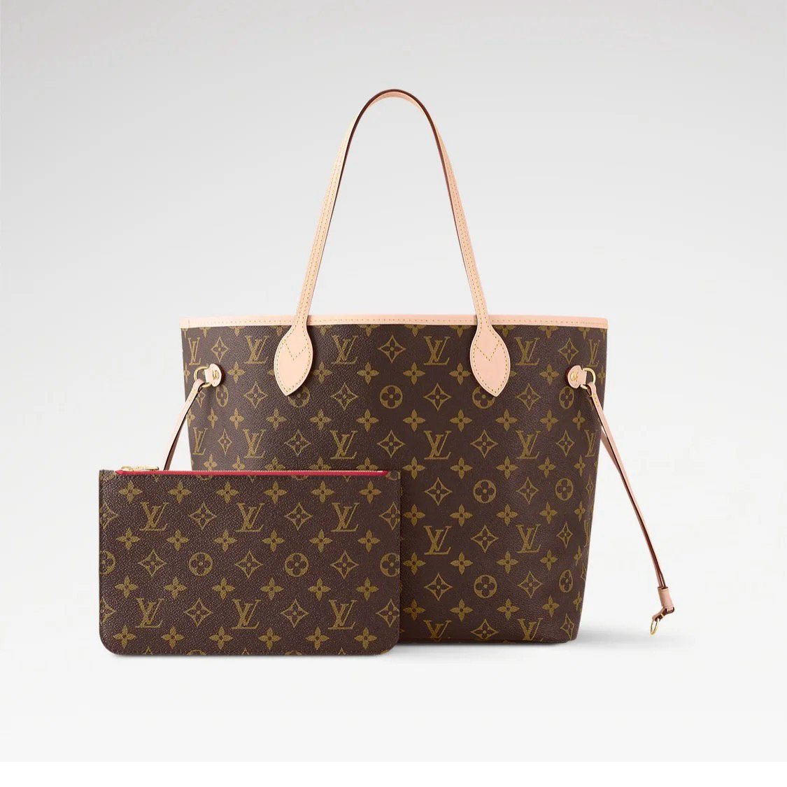 95新 LouisVuitton/路易威登 全原neverfull中号托特包成套