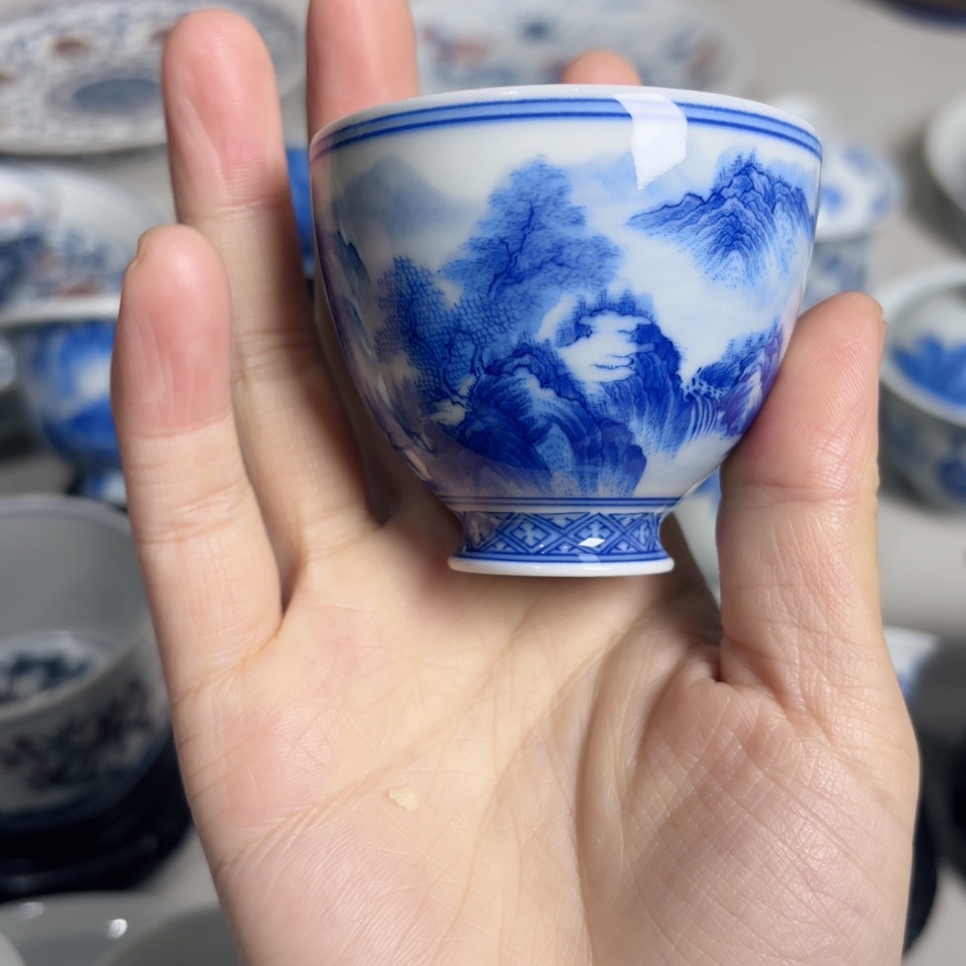 青花山水 小小单杯