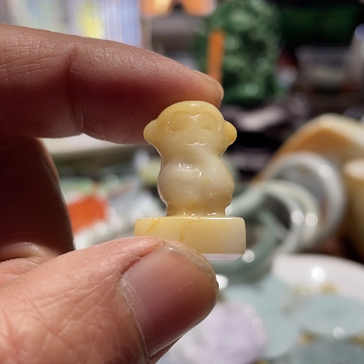 翡翠未镶嵌吊坠(不含链)猴子印章