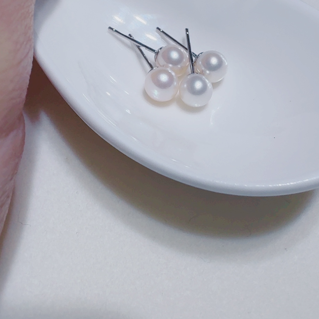 淡水珍珠耳饰银S925镶嵌