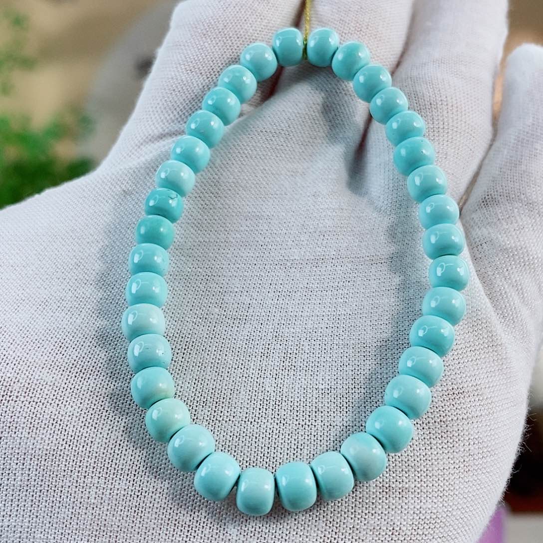 绿松石珠宝奇石未镶嵌6.3mm+