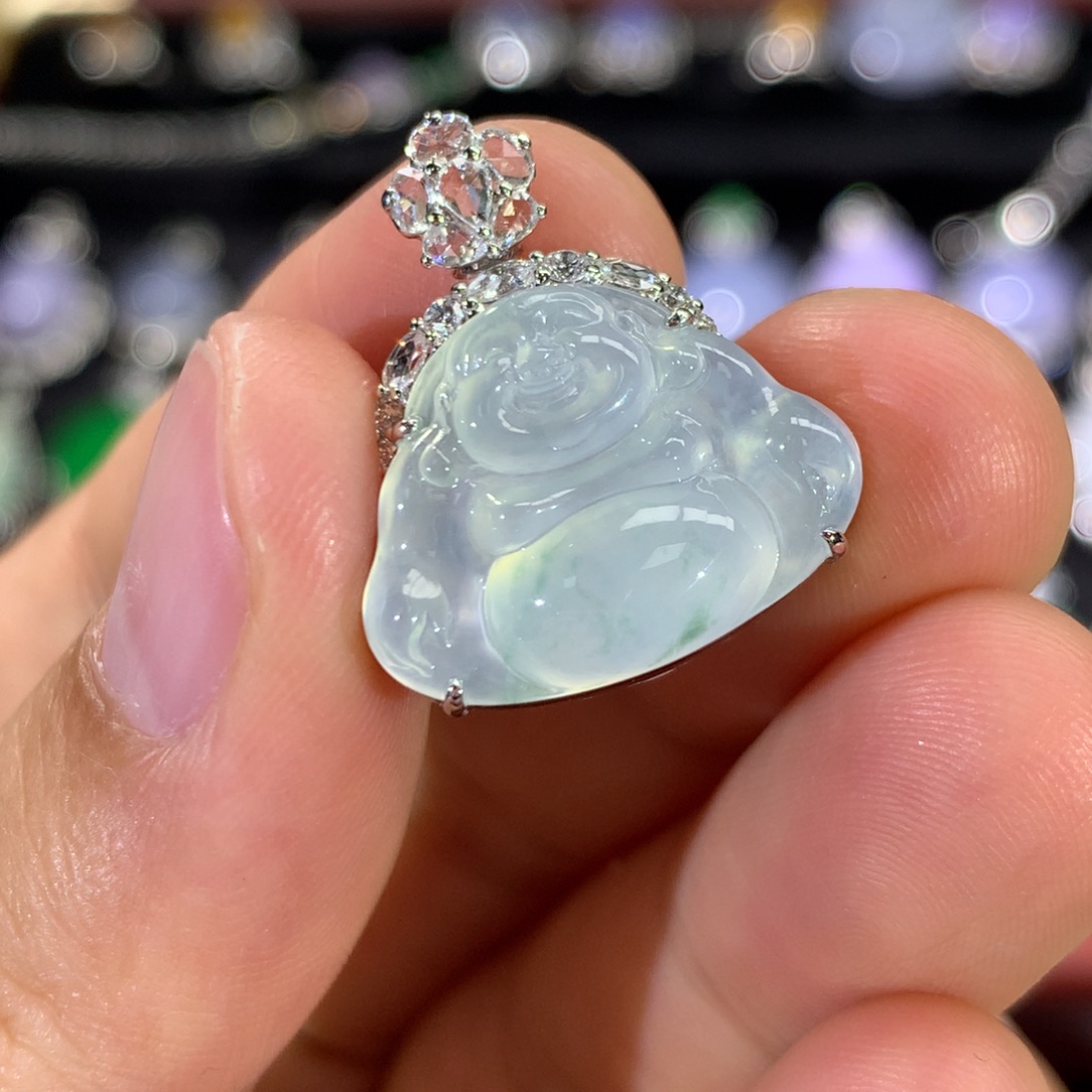 翡翠18K金镶嵌吊坠(不含链)签收后48小时鉴赏期