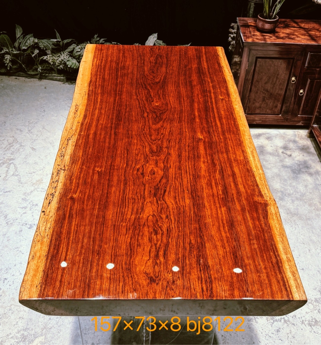 木板茶桌巴花bj8122自然边 157*73*8