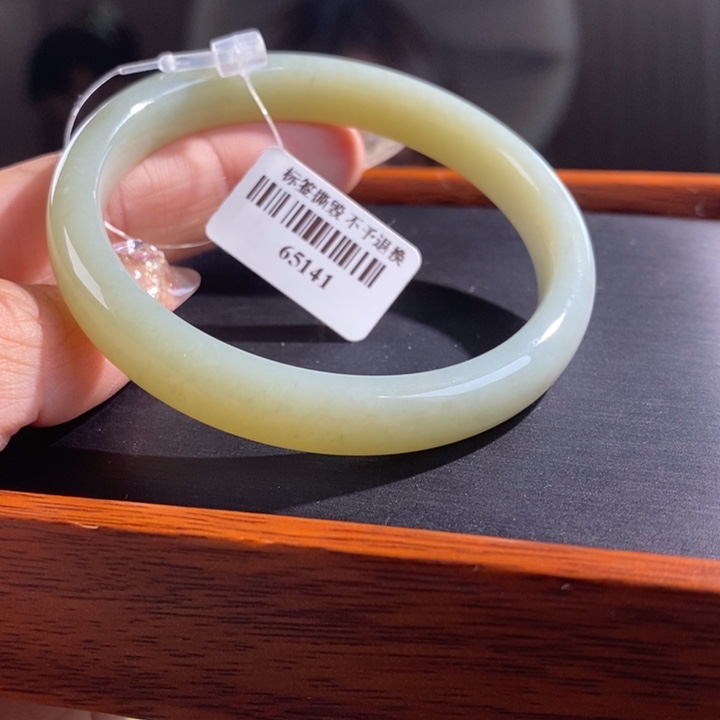 和田玉手镯未镶嵌且末蓝5253