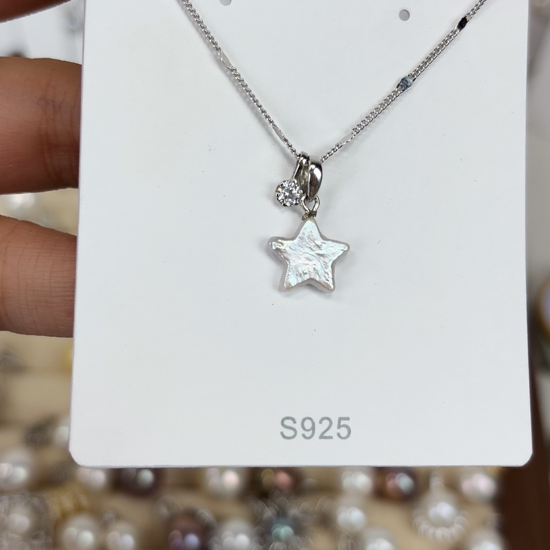 淡水珍珠银S925镶嵌套链