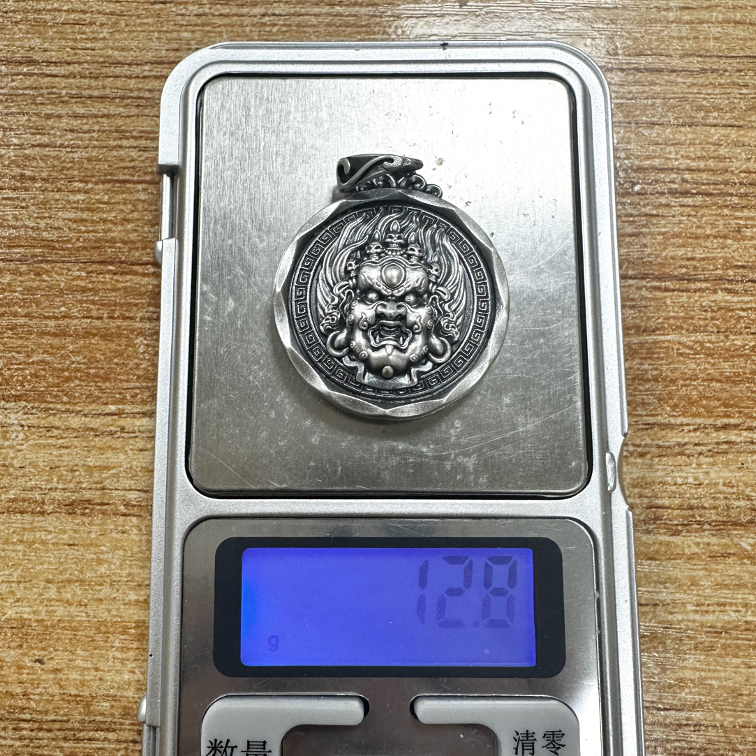 吊坠足银 吊坠足银 足银999黑财神吊坠12.8克