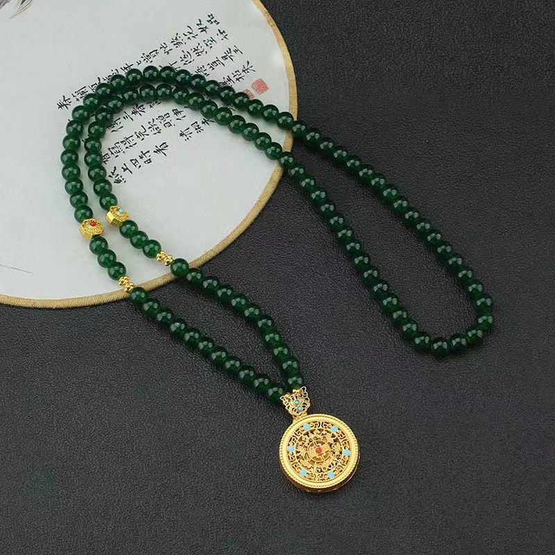 绿色百搭气质串珠项链ZD0206