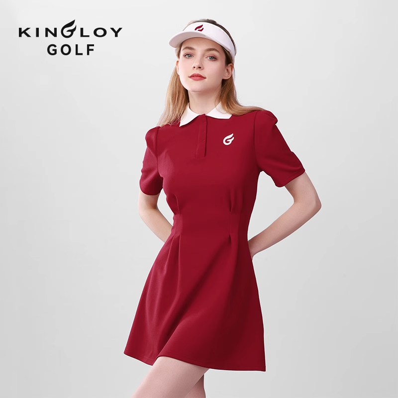 KINGLOY高尔夫女装春夏连衣裙运动红色裙子显瘦服装女套装女款005