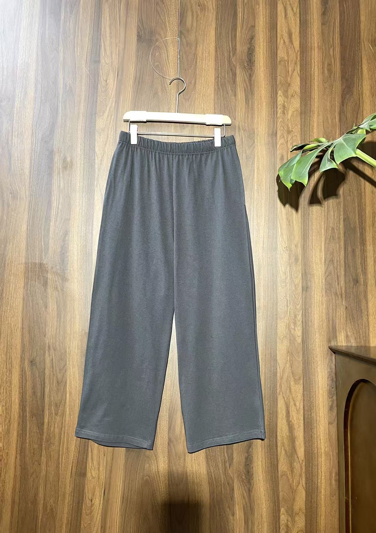 2025新款裤休闲裤纯色百搭时尚松紧腰宽松夏季女士裤子