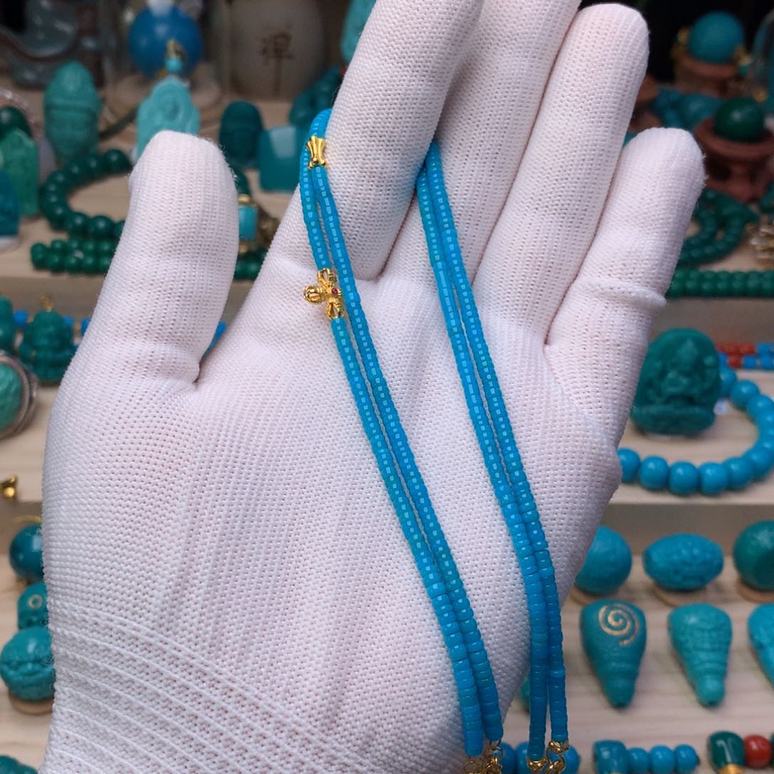 绿松石珠宝奇石未镶嵌精品万能链