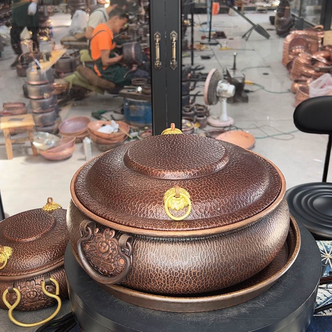 钛合金24cm  燃气、新款紫铜耳汤锅