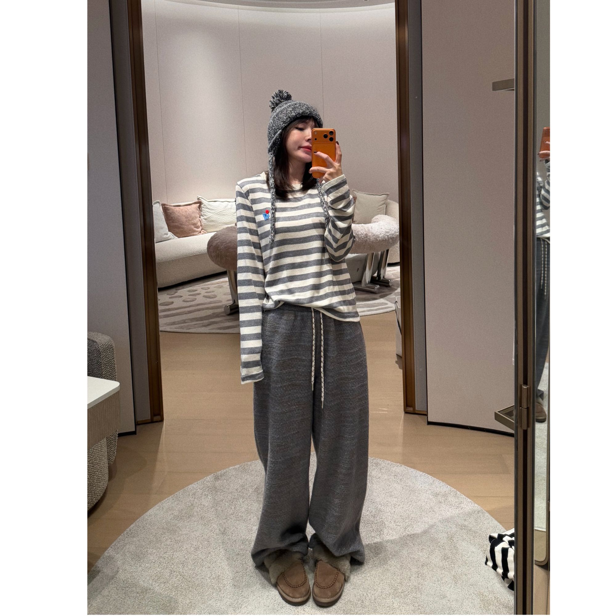 BETTER JOELAY-加绒【灰度哲学】时尚休闲直筒裤子宽松百搭KKH2501
