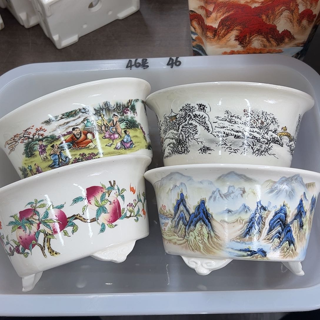 紫砂花盆46号瑕疵4个15/7.5cm福利