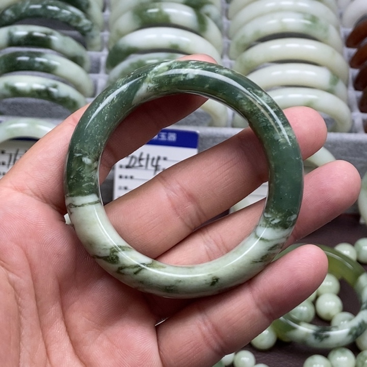 ～***梦蛇纹石玉未镶嵌手镯