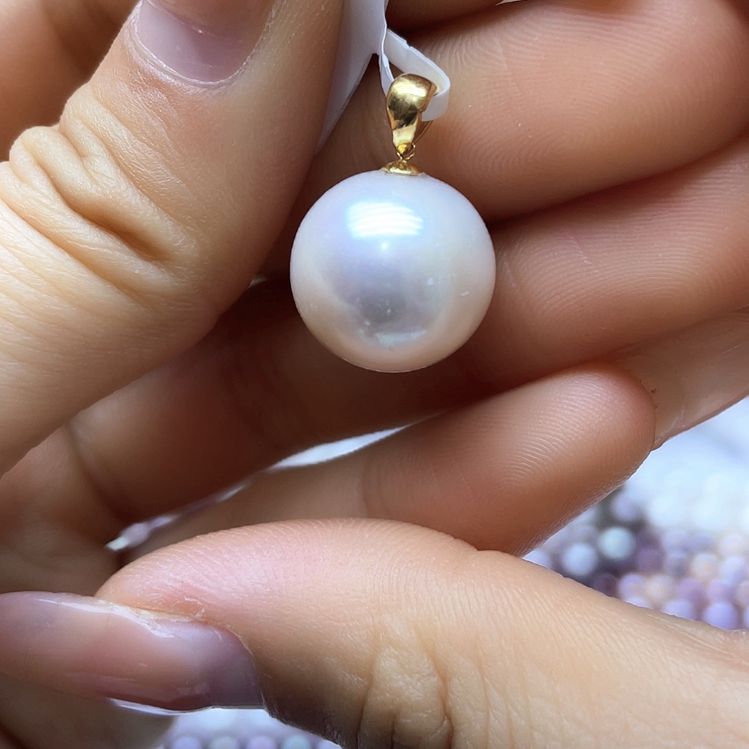 淡水珍珠颈饰18K金镶嵌