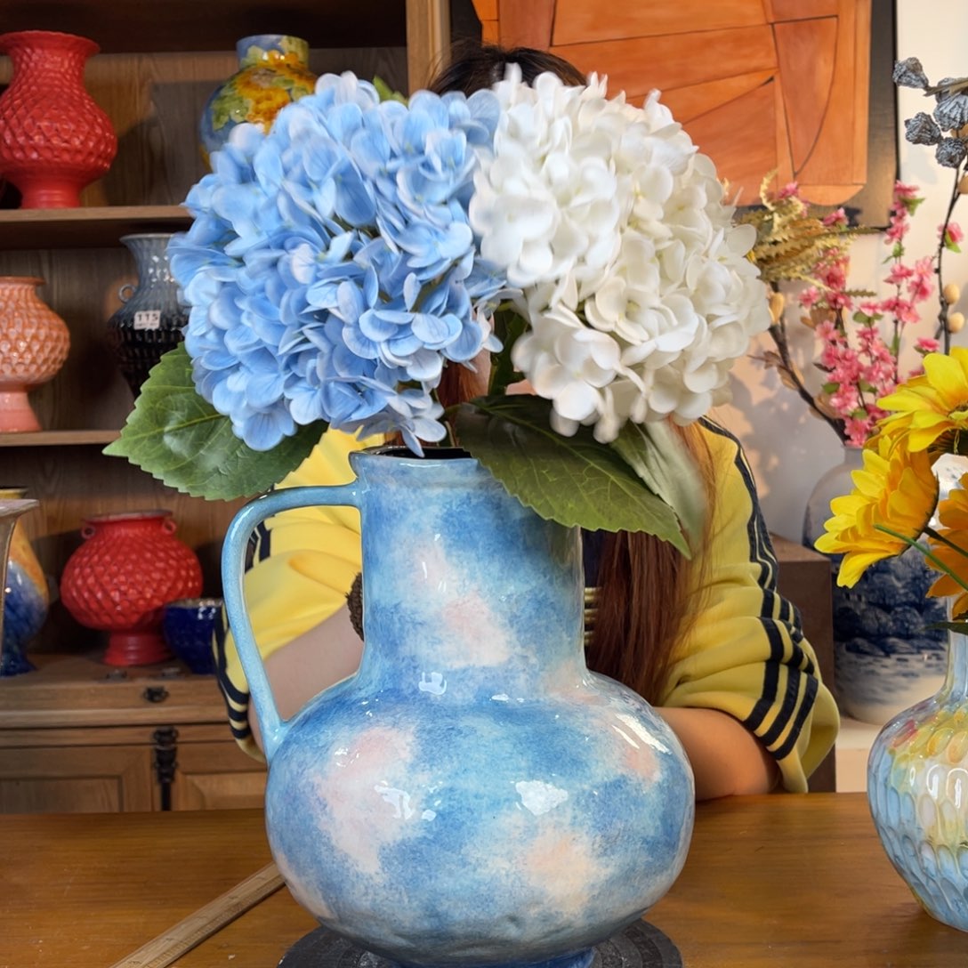 摆件陶瓷花瓶高26口10