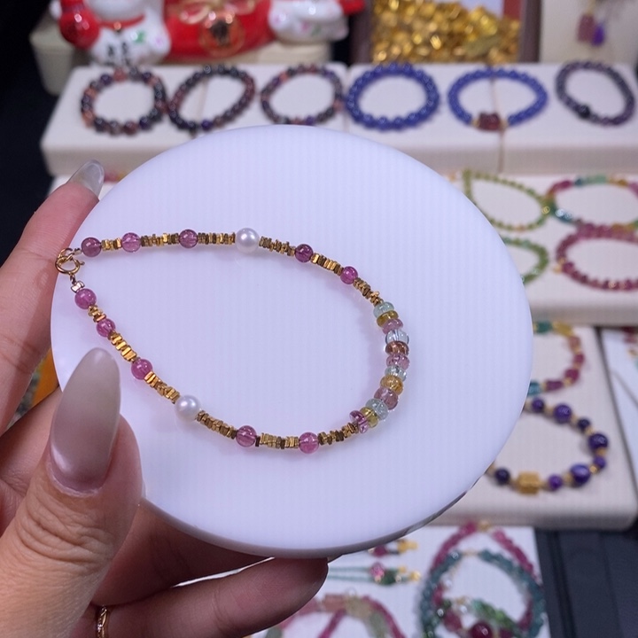 未镶嵌碧玺手链碧玺算盘多样性