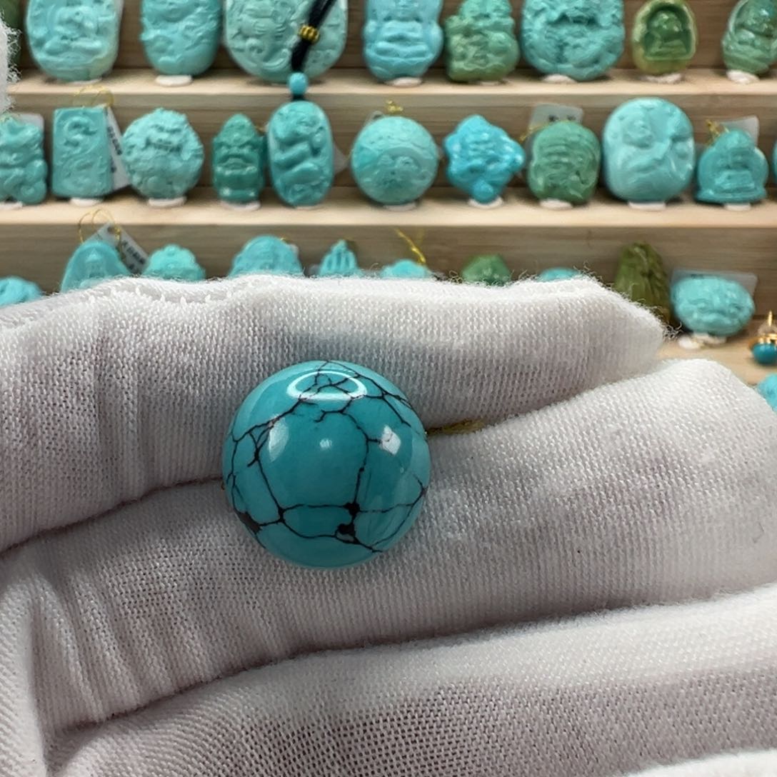 未镶嵌绿松石圆珠15.9mm