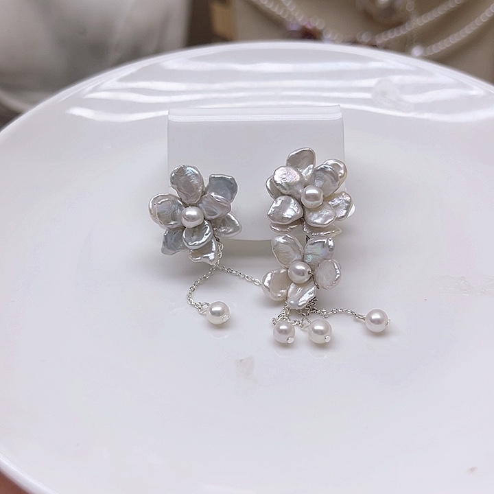 珠***珠三醋酯纤维珍珠耳钉珍珠耳钉