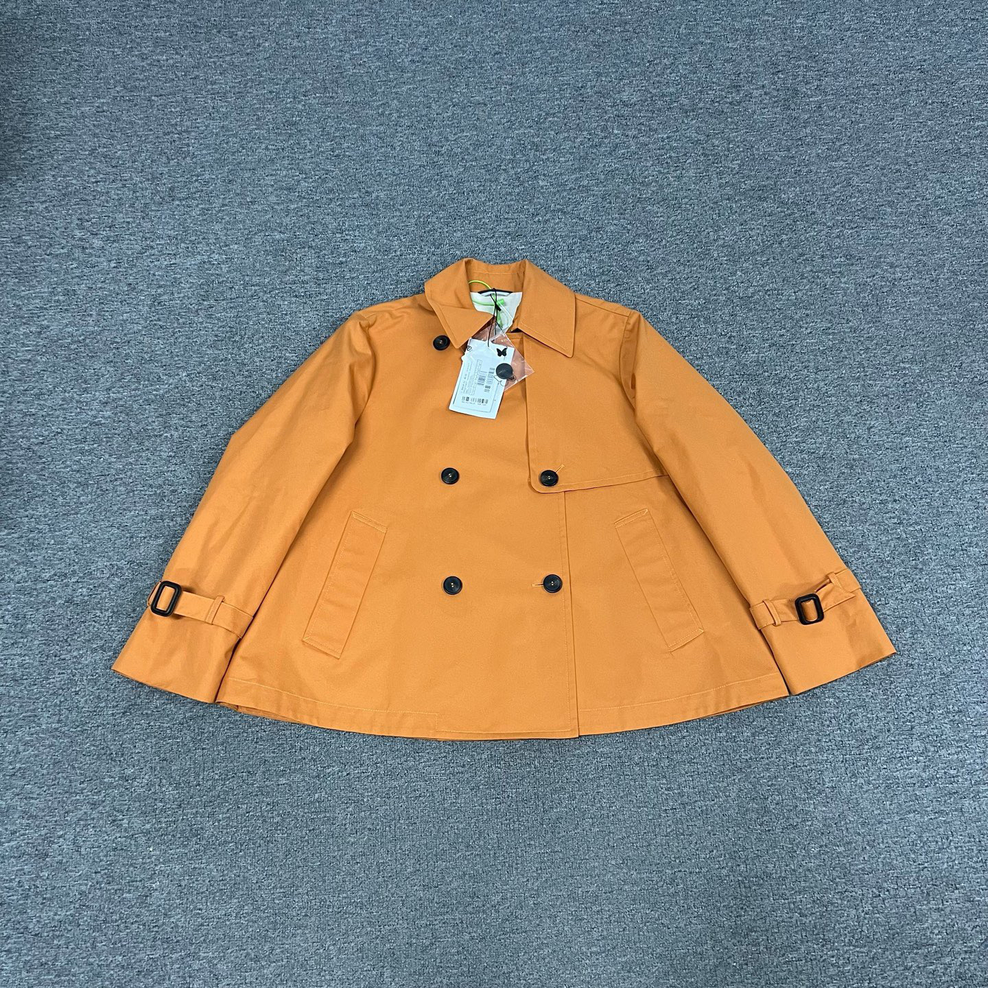 99新 AMIPARIS maxmara 橘色 风衣 短款带吊牌
