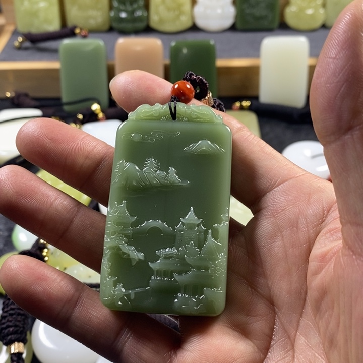 和田玉（青白玉）吊坠(赠链)未镶嵌