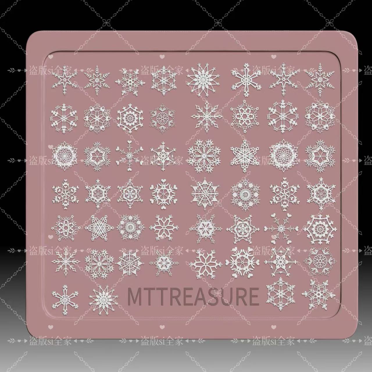 叶子M.T雪花圣诞美甲膜具，美甲饰品，硅胶模具爆款