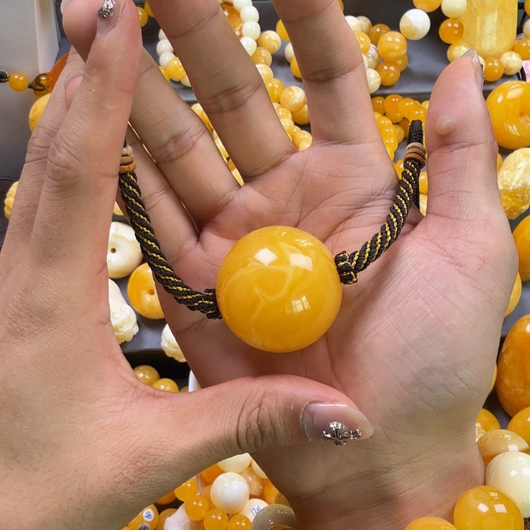 蜜蜡珠宝奇石未镶嵌锁骨36mm