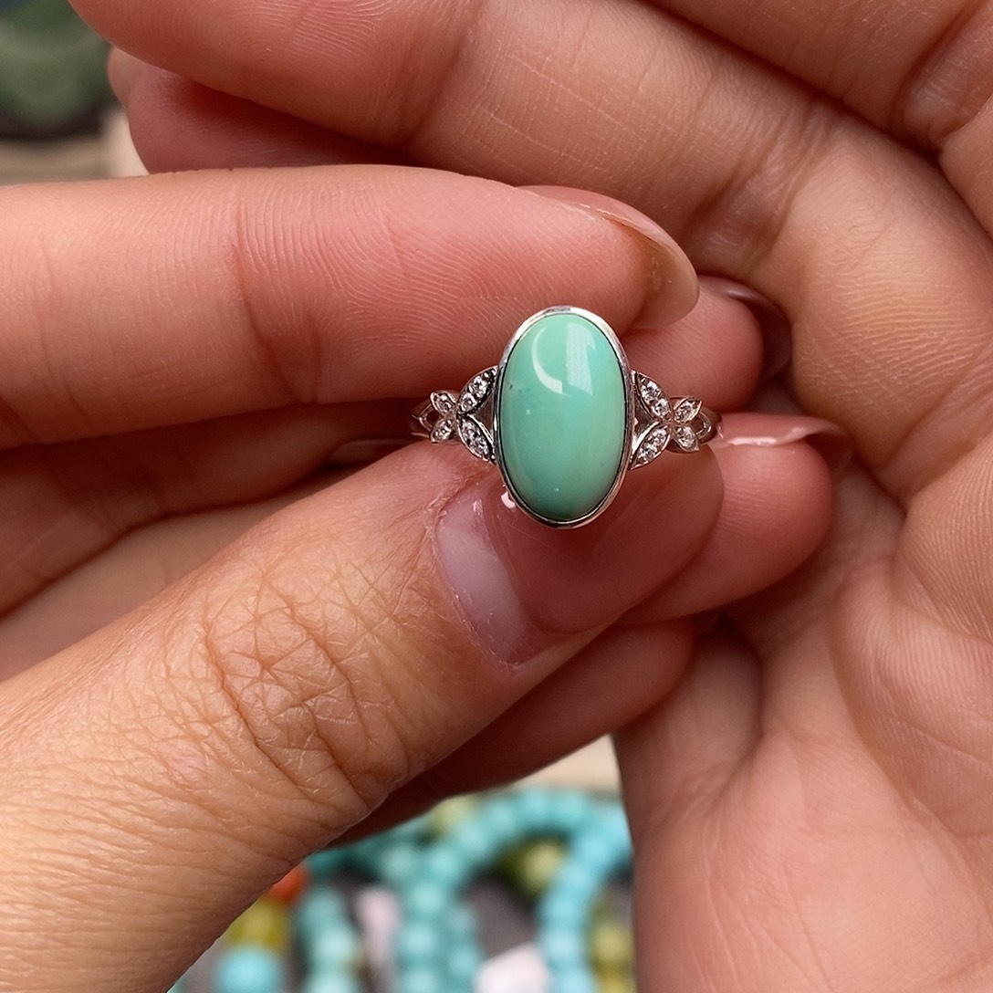 绿松石珠宝奇石银S925镶嵌