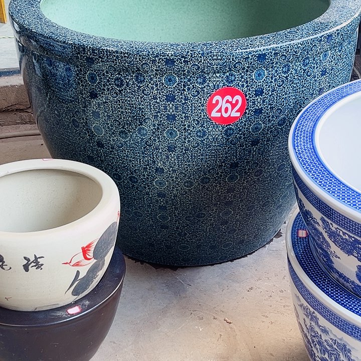 见***顶景德镇陶瓷鱼缸艺术直径1米