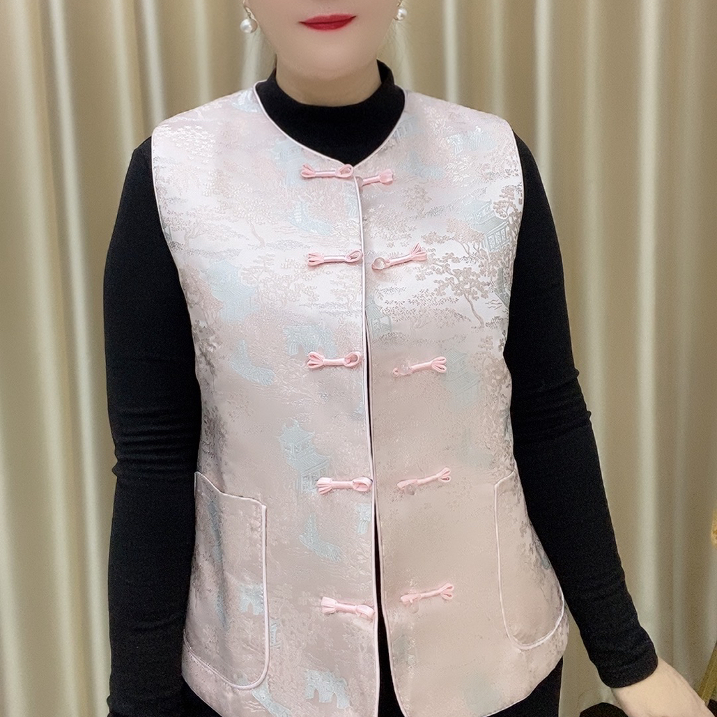 （加棉口袋款）冬季提花时尚百搭国风马夹