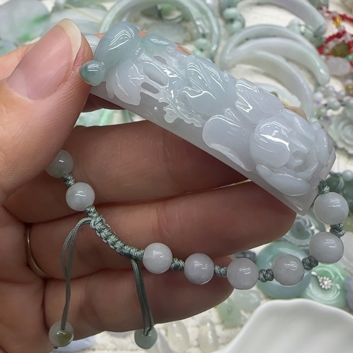 初****翡翠未镶嵌手链手牌