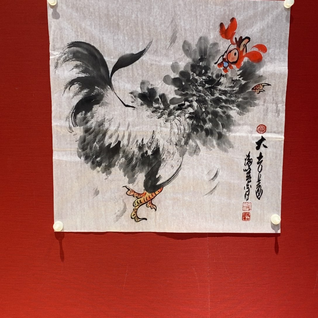 国画锦麟艺术新年三人联展笔会现场