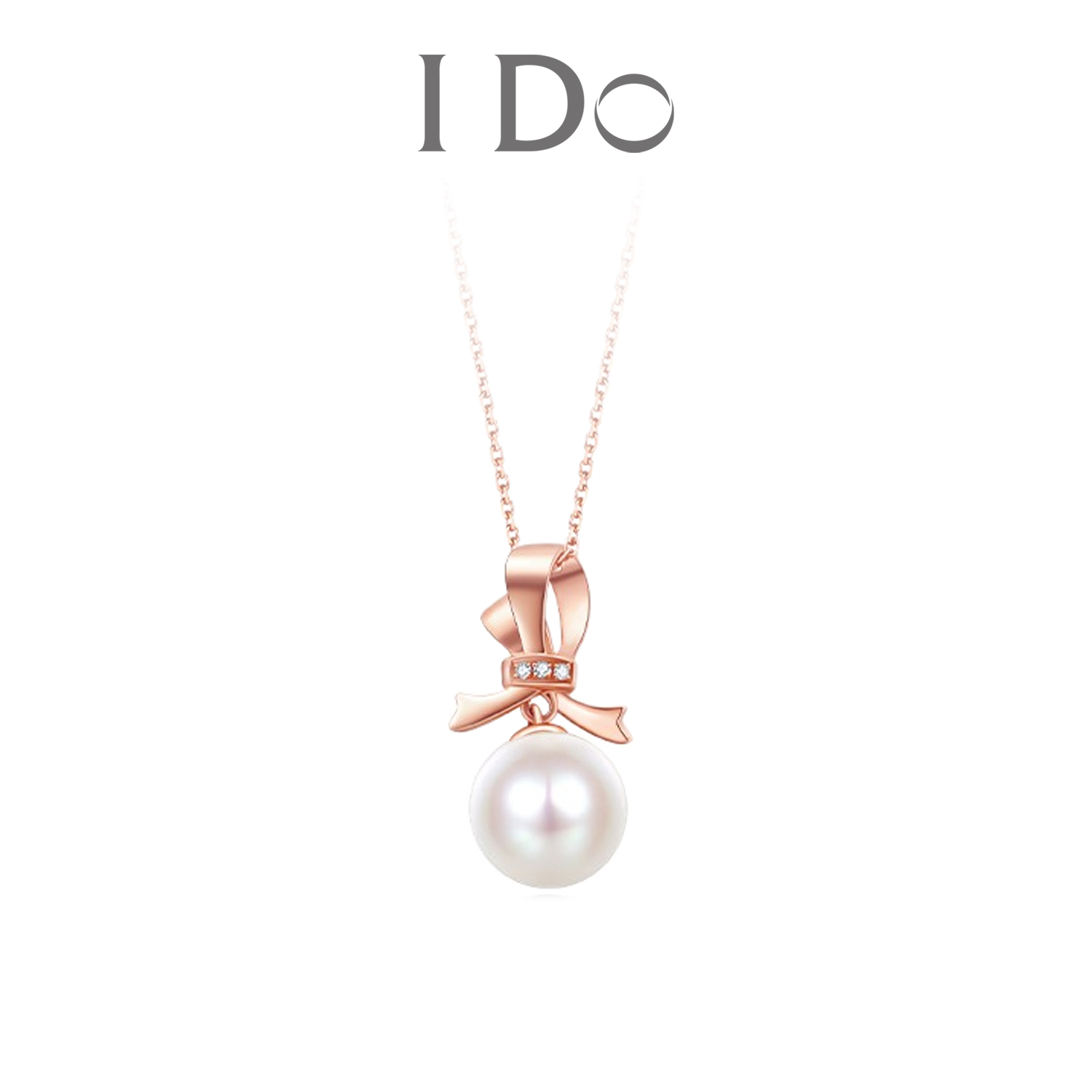 I DoRomance系列18k金项链珍珠钻石项链坠时尚NXS00288吊坠精致