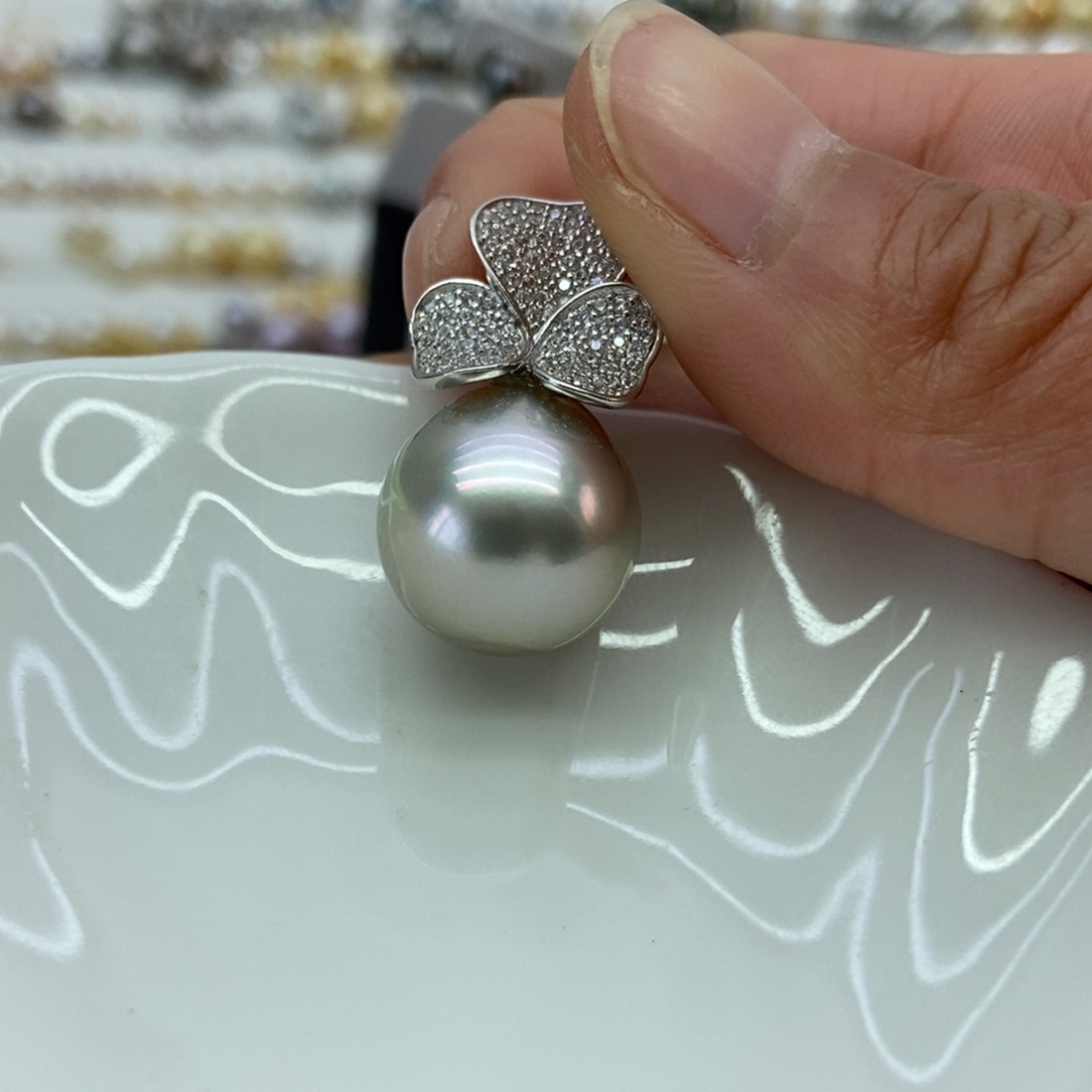 海水珍珠吊坠(不含链)银S925镶嵌