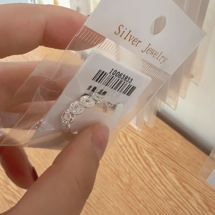 足银足银五帝钱戒指可调节