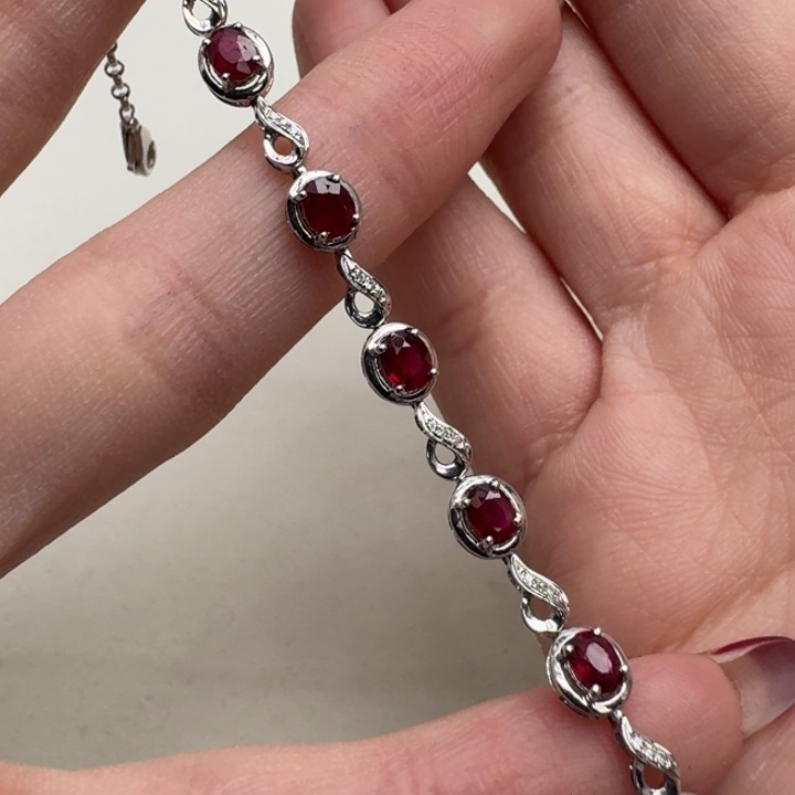 红宝石手链18K金镶嵌