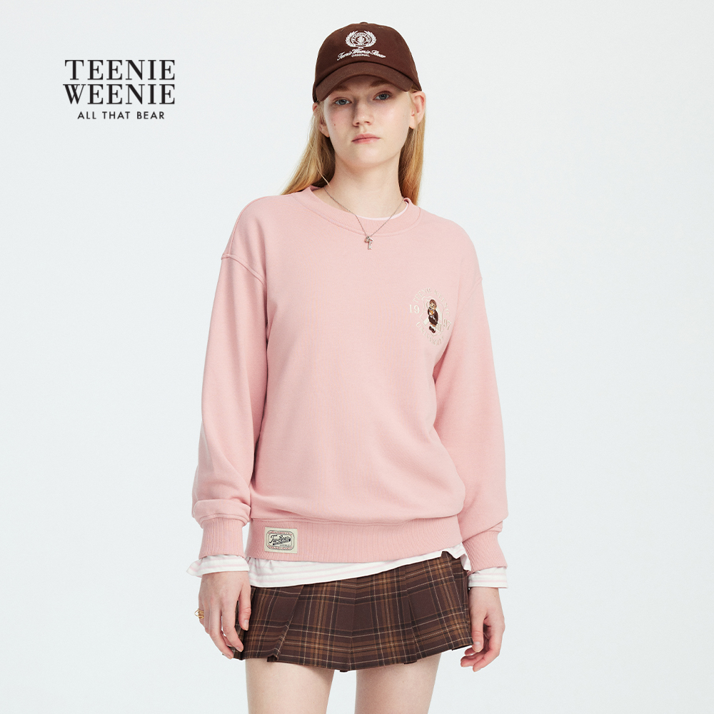 TeenieWeenie小熊女装卫衣25简约宽松学院风圆领上衣TTMA257801P