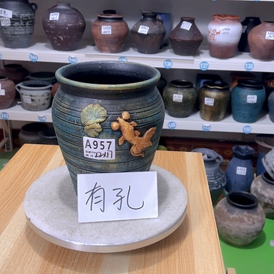 红陶手工制作工艺花盆