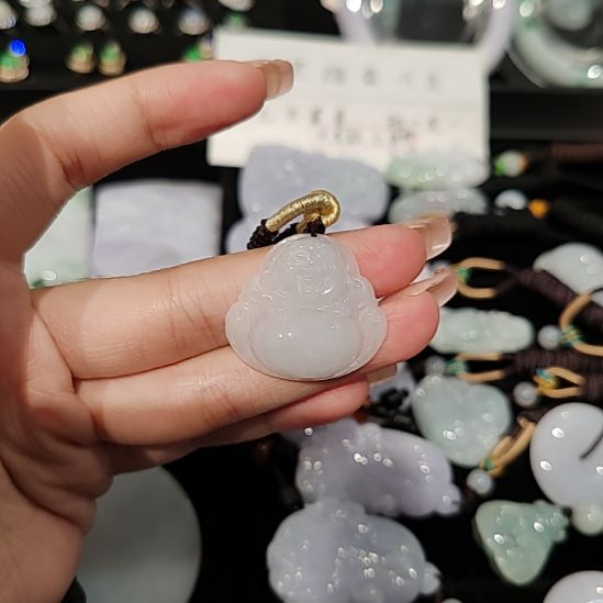 翡翠未镶嵌颈饰天然缅甸翡翠A货佛公吊坠