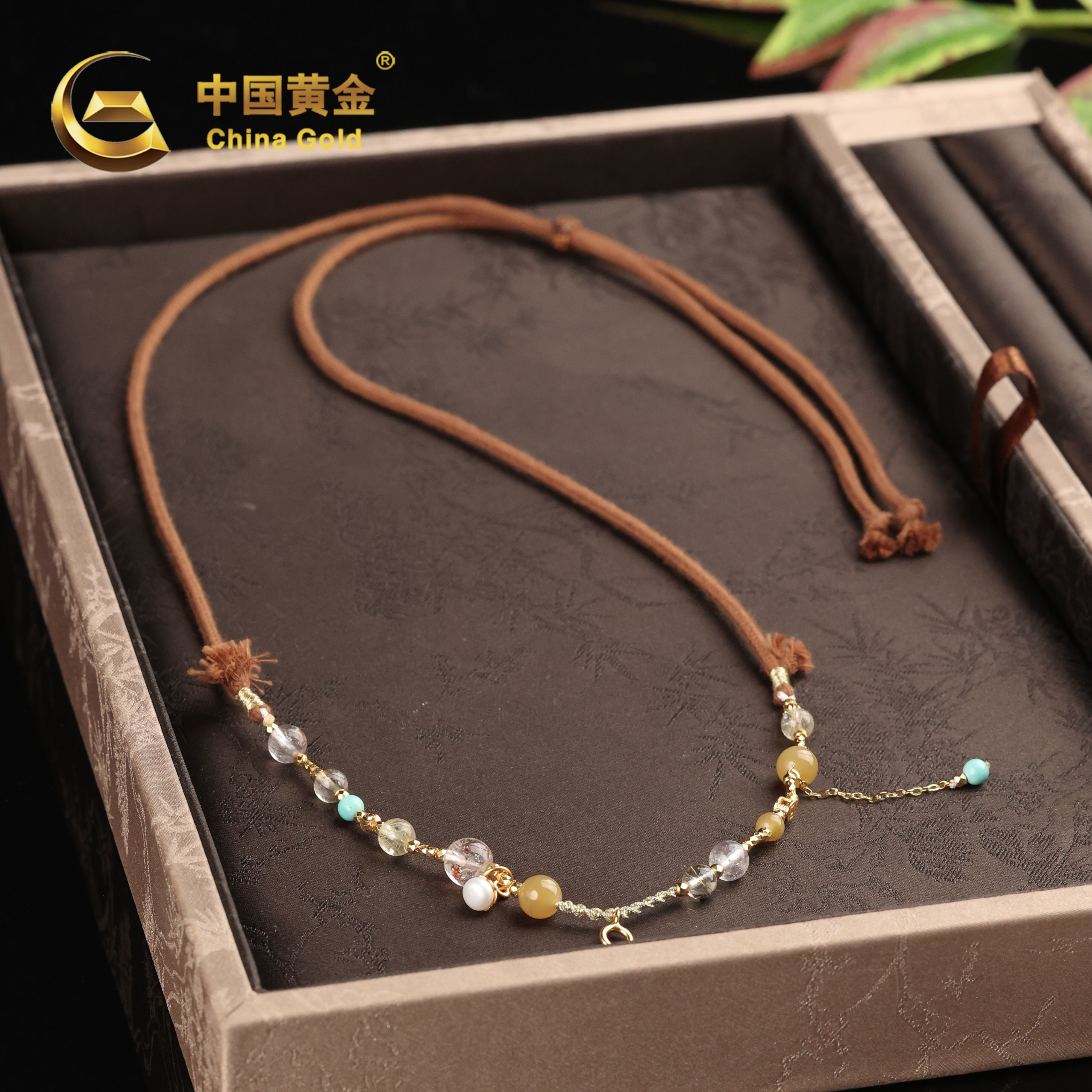  【中国黄金】若初 | 和田玉*项链*S925银镶嵌-X2668-L-Y