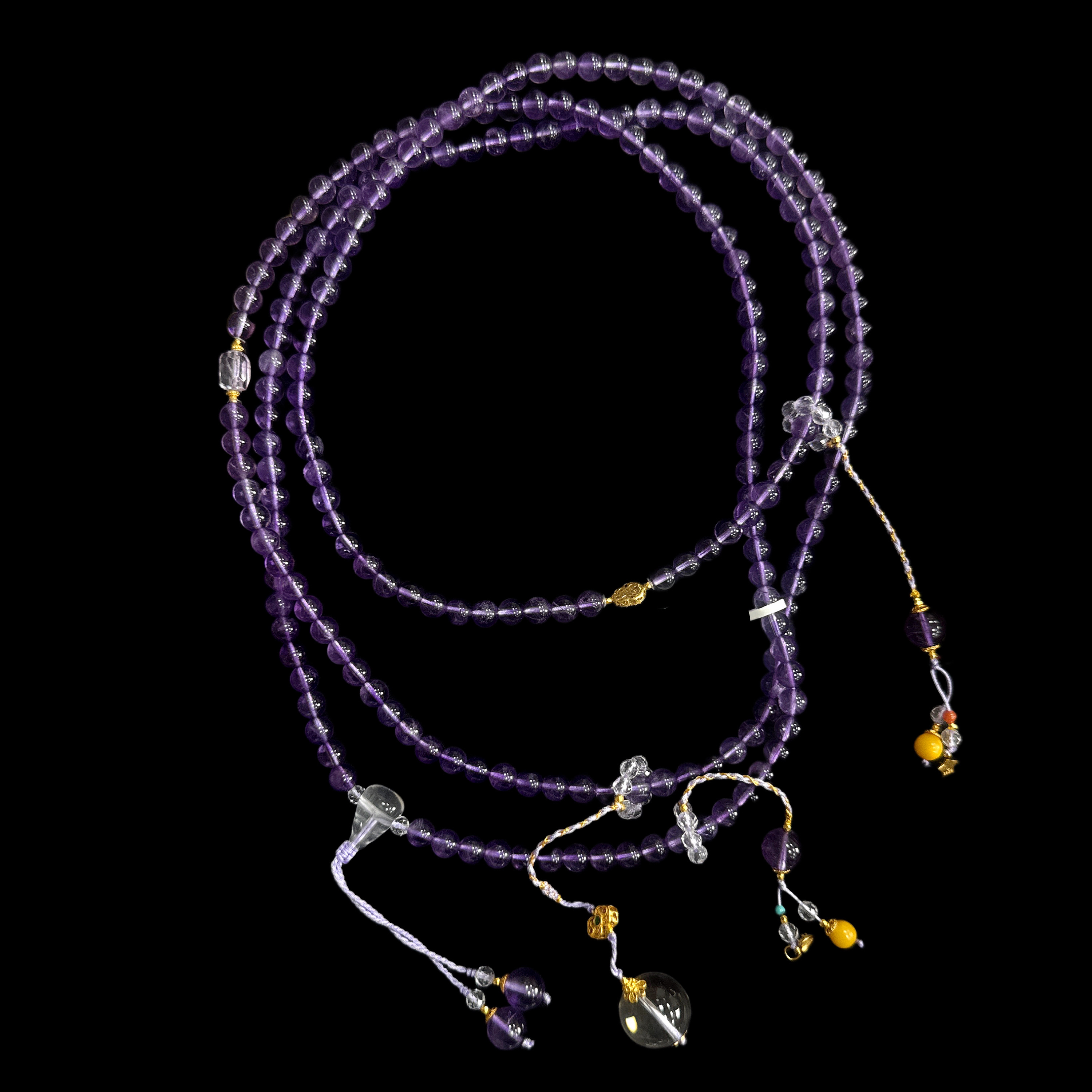 6987紫水晶斜挎链孤品