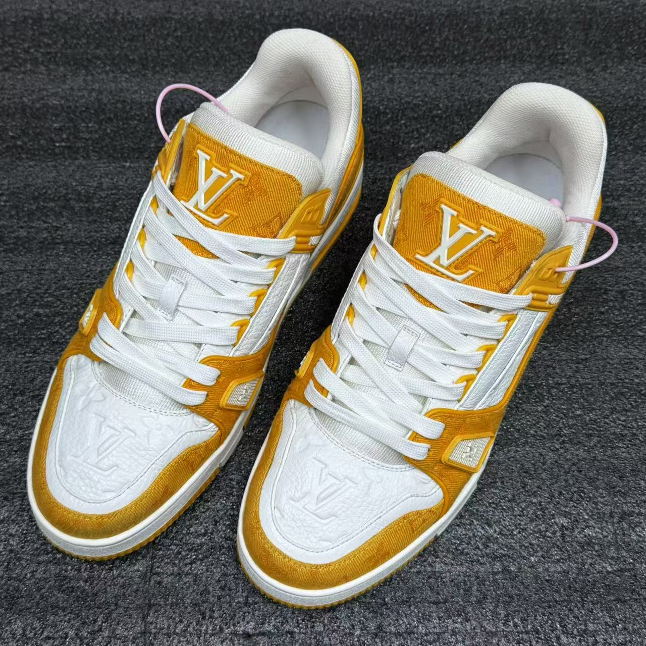 【海蜀黍特惠】LouisVuitton/路易威登白黄牛仔配色Trainer板鞋