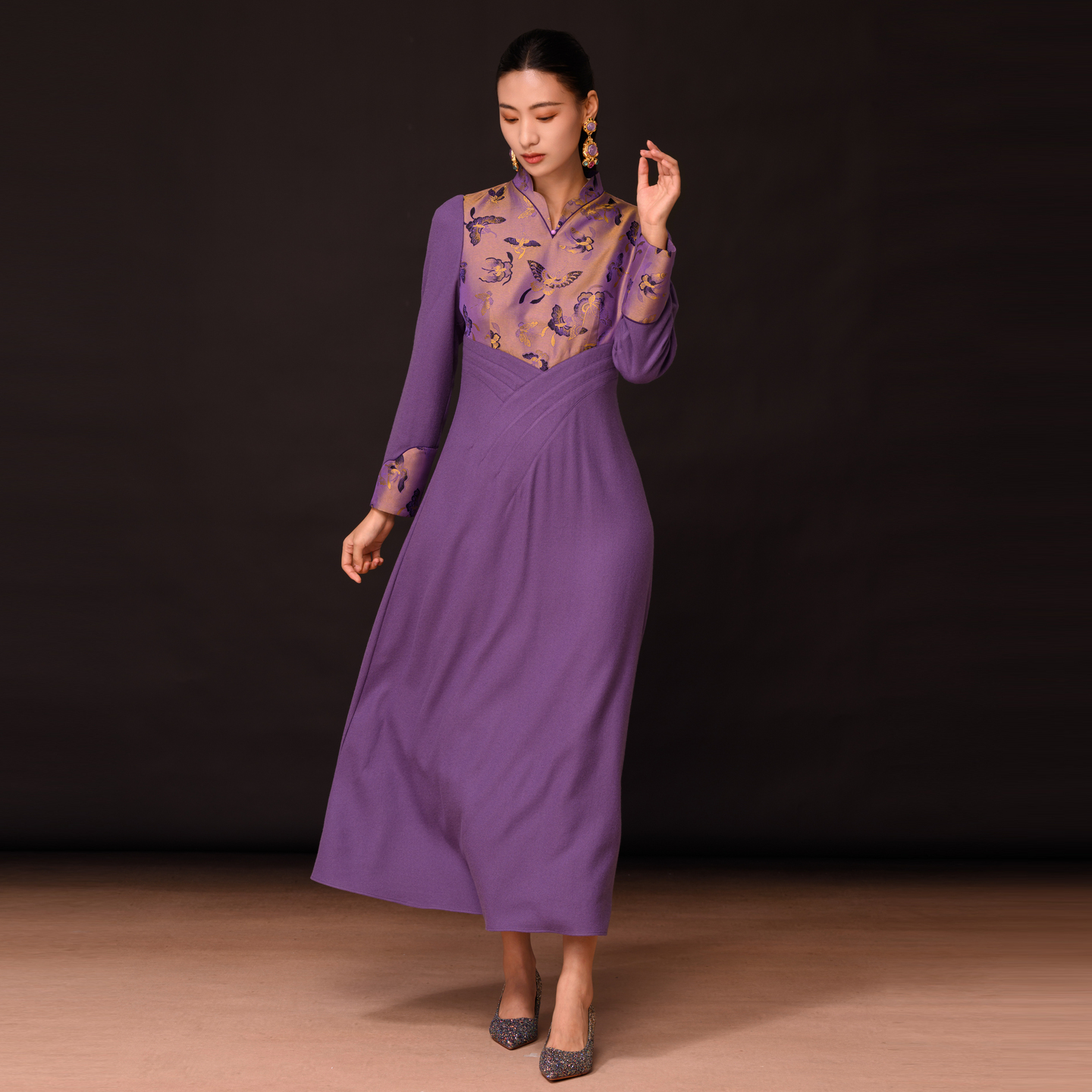 新中式国风新款气质 云霞蝶影连衣裙954237578