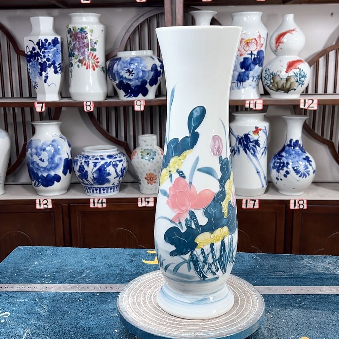 摆件景德镇陶瓷蛮红鱼