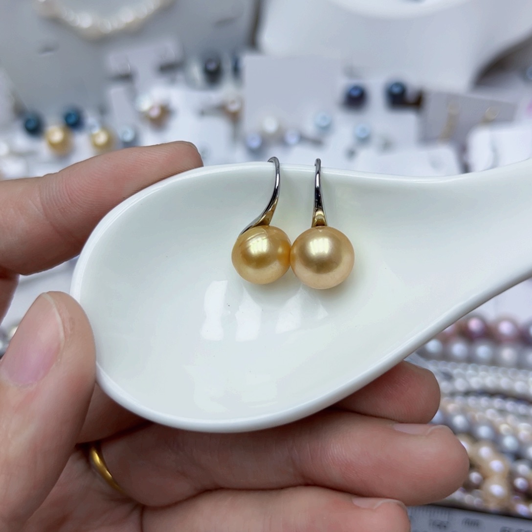淡水珍珠耳饰银S925镶嵌