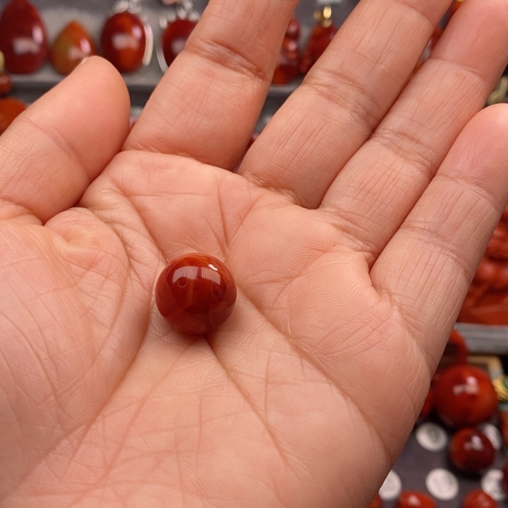 南红玛瑙单珠13.8m未镶嵌懂*