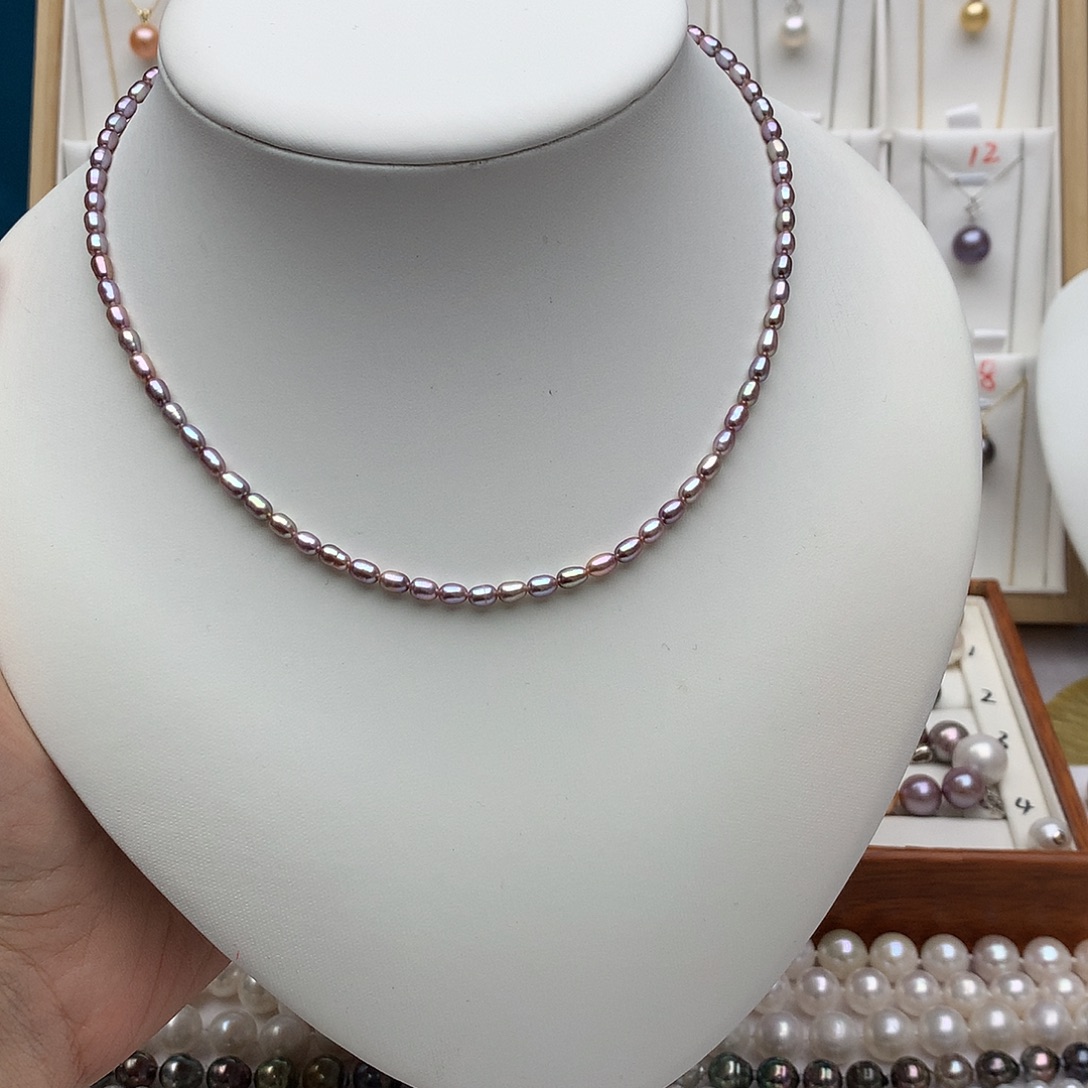 颈饰银S925镶嵌淡水珍珠